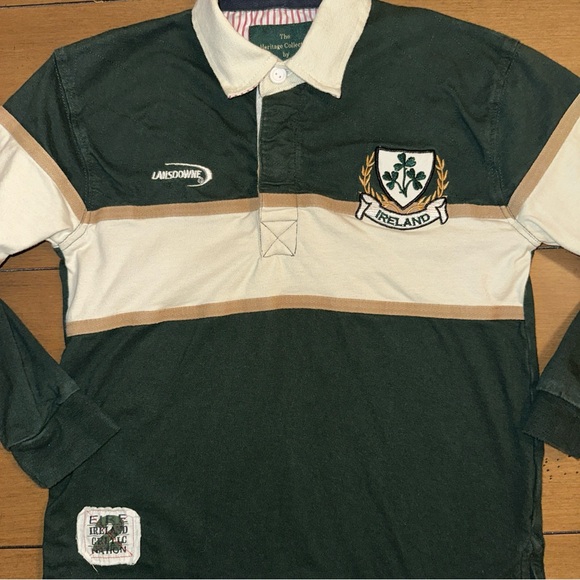 Lansdowne IRELAND Youth 7/8 Long Sleeve Rugby Shirt Jersey Heritage Collection - Picture 3 of 11